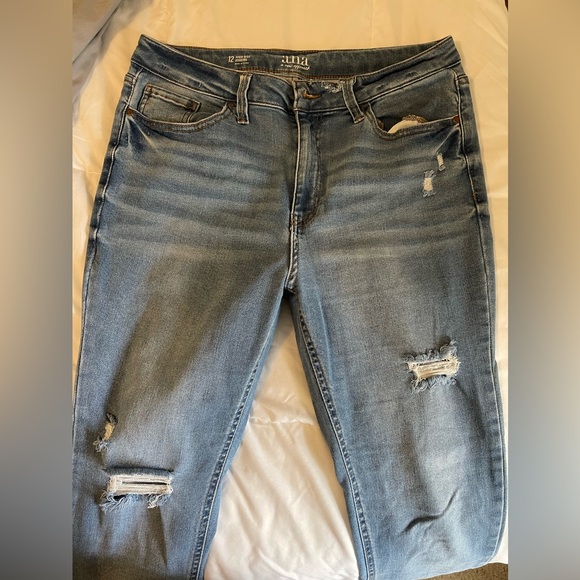 High rise ripped jeggings medium wash Ana brand size 12 - Picture 1 of 2